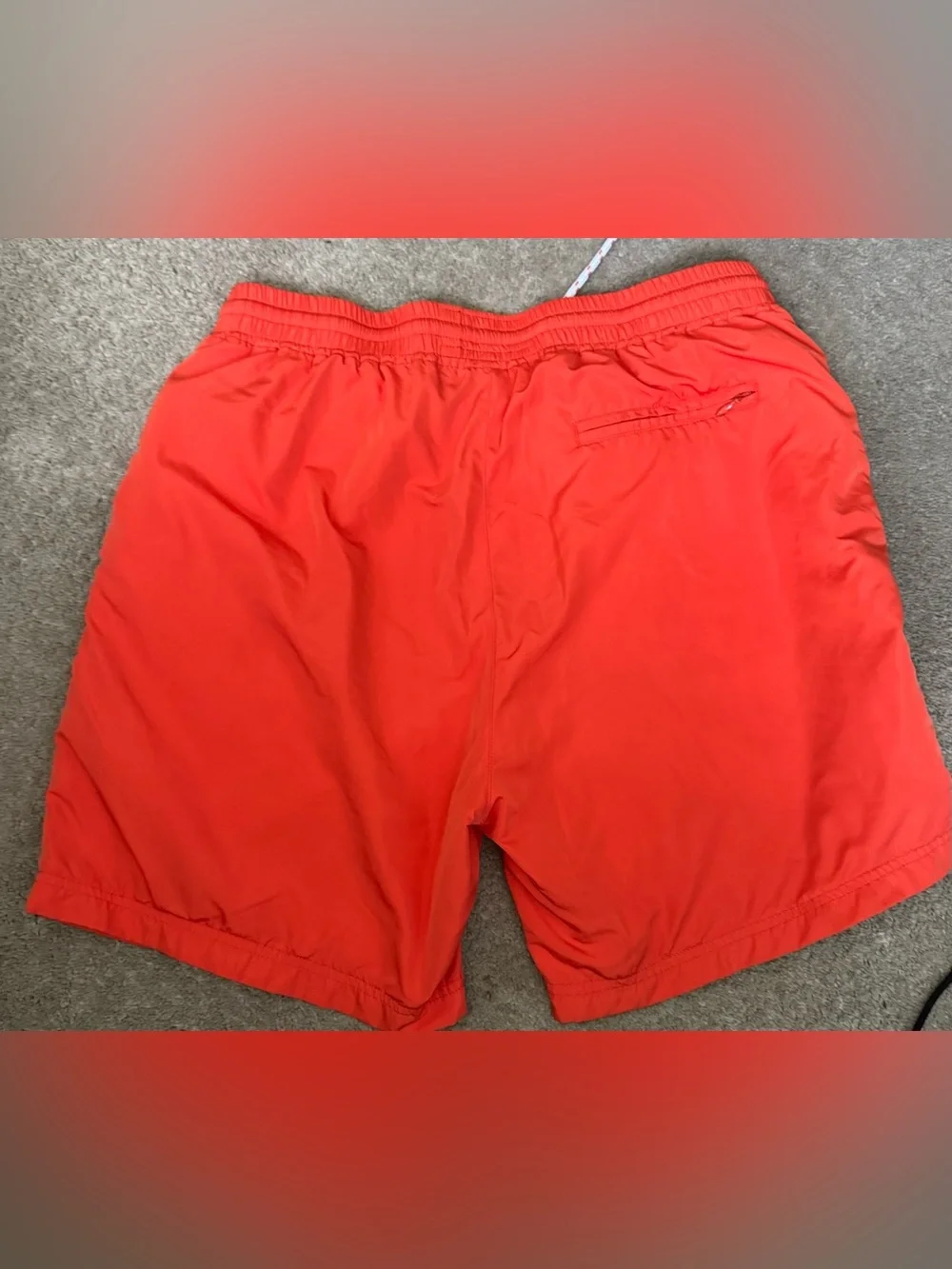 Men’s Bright Red Swim Trunks with Drawstring Waist